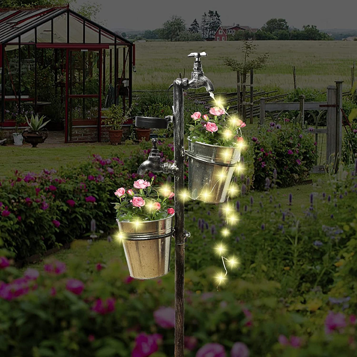 Solar Faucet Garden Stake Glitzhouzz