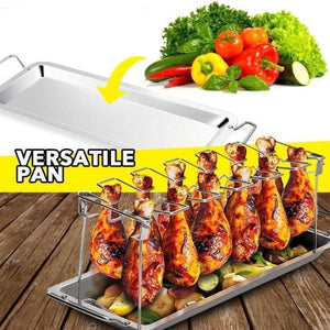 BBQ ROASTED CHICKEN LEGS & WINGS RACK FOR GRILL SMOKER OR OVEN