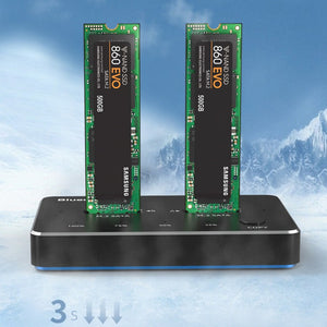Dual Bay Hard Disk External Box SATA/NVME M.2 Efficient Heat Dissipation Docking Station