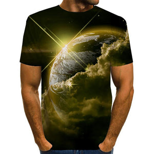 3D Graphic Printed Short Sleeve Shirts Interstellar