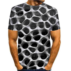 3D Graphic Printed Short Sleeve Shirts Leopard