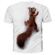 3D Graphic Printed Short Sleeve Shirts Squirrel