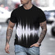 3D Graphic Printed Short Sleeve Shirts Black & White