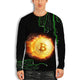 3D Graphic Printed Long Sleeve Shirts Bitcoin