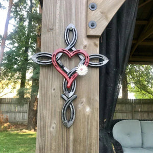 🔥Last Day 50% OFF🔥Natural Horseshoe Cross With Heart