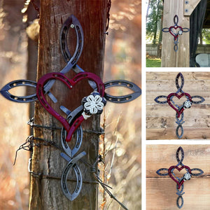 🔥Last Day 50% OFF🔥Natural Horseshoe Cross With Heart